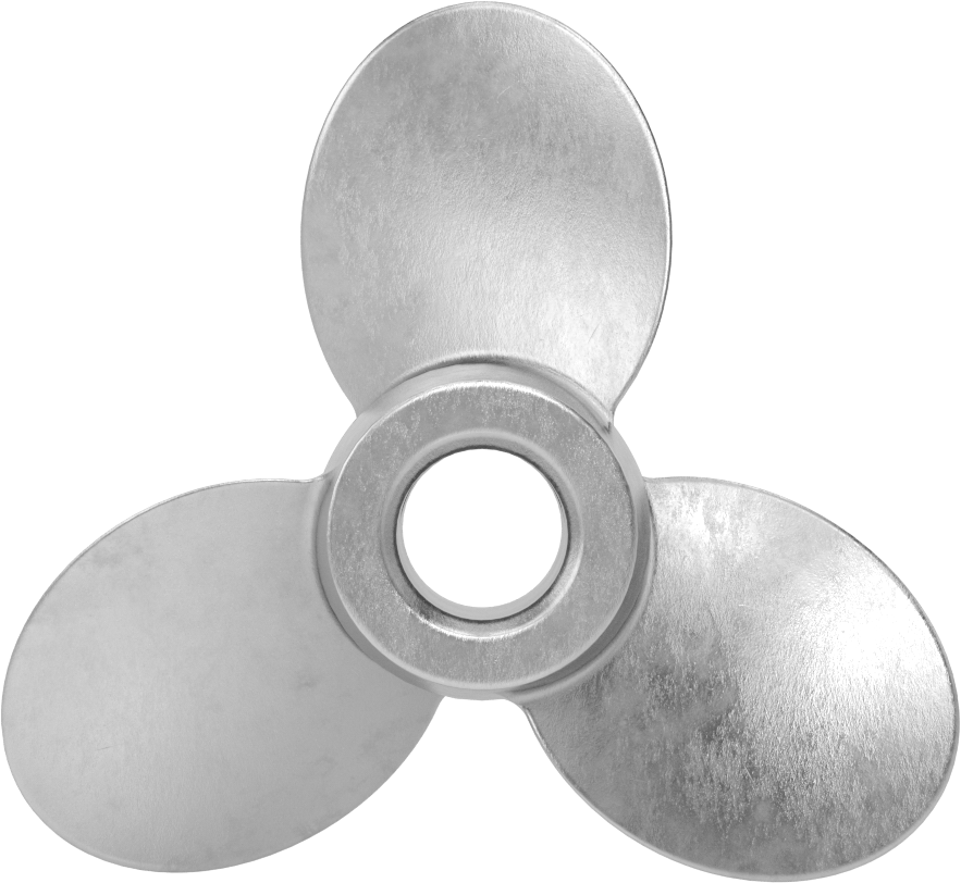 Paslanmaz Çelik Karıştırıcı Pervanesi, Sol El, 5/8" Mil Çapı için, 4" Çap, 4 inç Adım