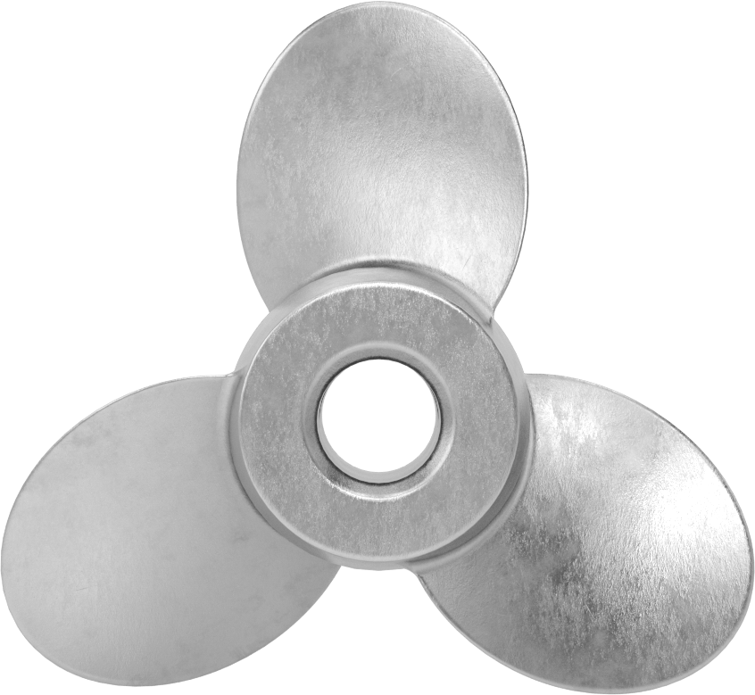 Paslanmaz Çelik Karıştırıcı Pervanesi, Sol El, 1/2" Mil Çapı için, 3-1/2" Çap, 3-1/2" Aralığı