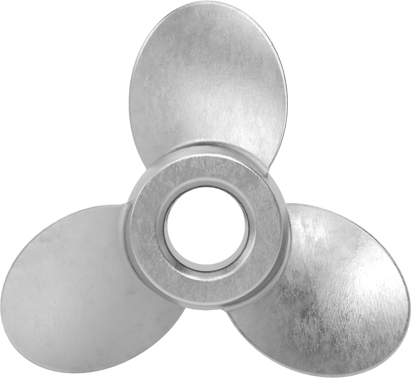 Paslanmaz Çelik Karıştırıcı Pervanesi, Sol El, 5/8" Mil Çapı için, 3-1/2" Çap, 3-1/2" Aralığı
