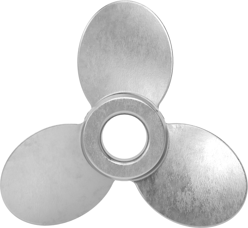 Paslanmaz Çelik Karıştırıcı Pervanesi, Sol El, 1" Mil Çapı için, 6" Çap, 6" Aralığı