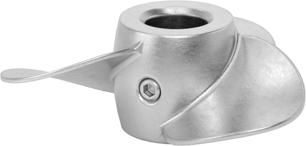 Paslanmaz Çelik Karıştırıcı Pervanesi, Sağ El, 5/8" Mil Çapı için, 3-1/2" Çap, 3-1/2" Aralığı