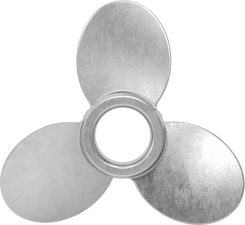Paslanmaz Çelik Karıştırıcı Pervanesi, Sol El, 1-1/4" Mil Çapı için, 6" Çap, 6" Aralığı