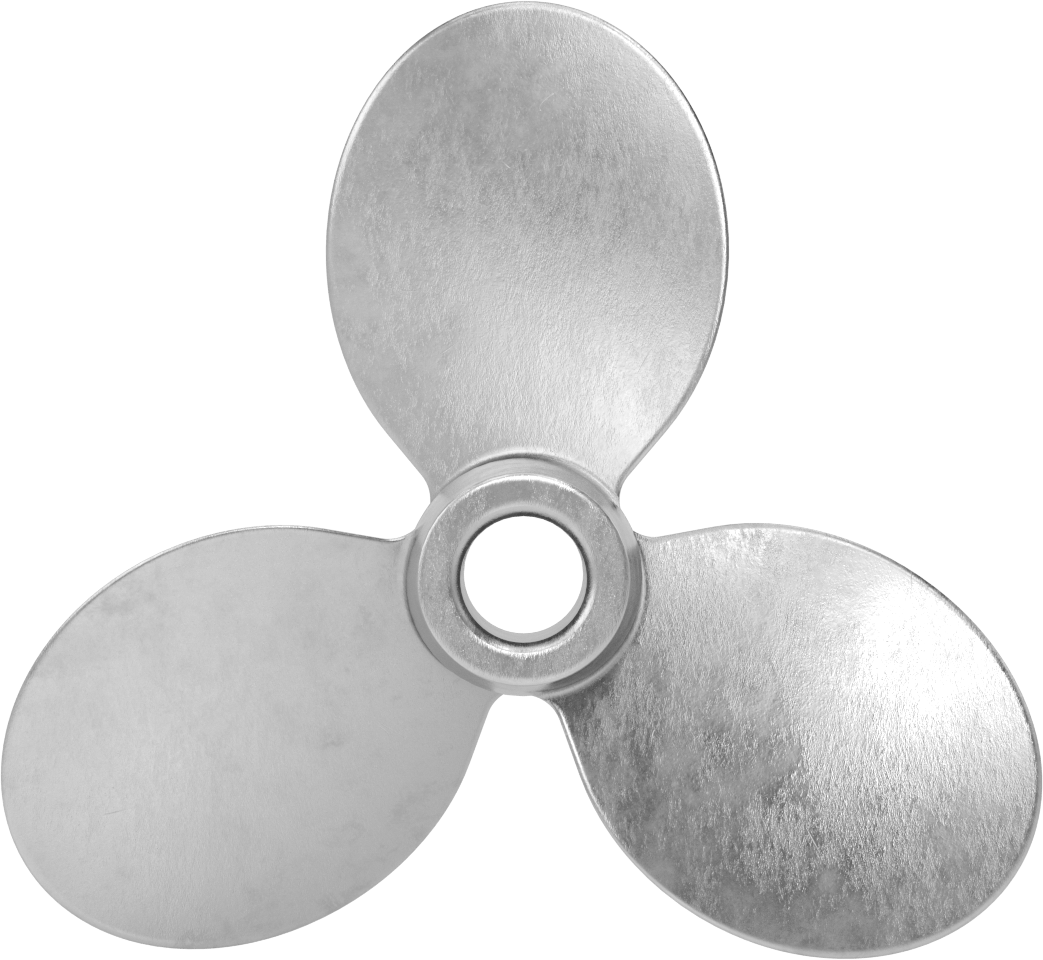 Paslanmaz Çelik Karıştırıcı Pervanesi, Sol El, 3/4" Mil Çapı için, 7" Çap, 7" Adım