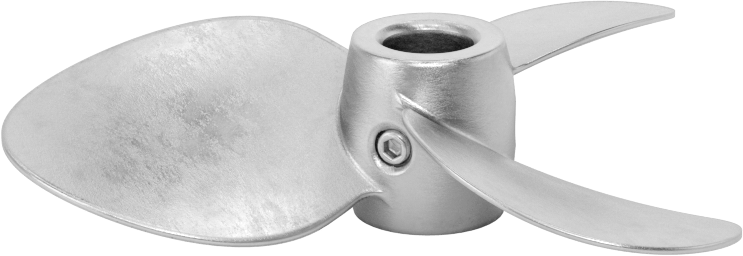 Paslanmaz Çelik Karıştırıcı Pervanesi, Sol El, 3/4" Mil Çapı için, 7" Çap, 7" Adım