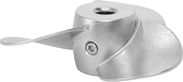 Paslanmaz Çelik Karıştırıcı Pervanesi, Sağ El, 3/8" Mil Çapı, 4" Çap, 4 inç Adım