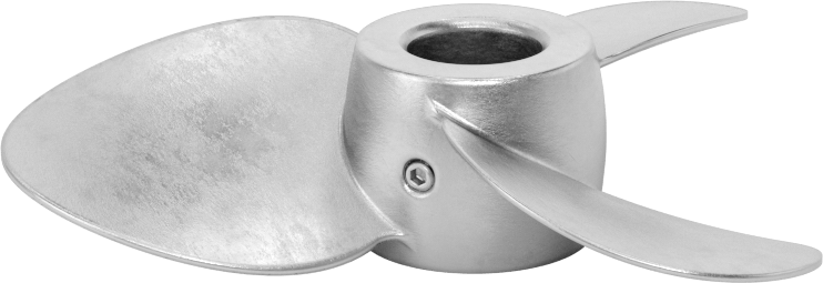 Paslanmaz Çelik Karıştırıcı Pervanesi, Sol El, 1" Mil Çapı için, 7" Çap, 7" Adım