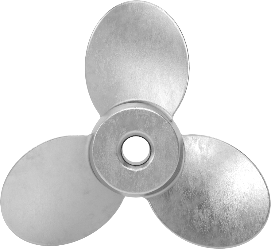 Paslanmaz Çelik Karıştırıcı Pervanesi, Sol El, 3/8" Mil Çapı, 4" Çap, 4 inç Adım