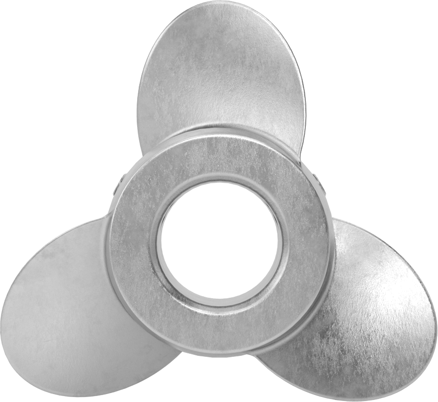 Paslanmaz Çelik Karıştırıcı Pervanesi, Sol El, 1" Mil Çapı için, 4" Çap, 4 inç Adım
