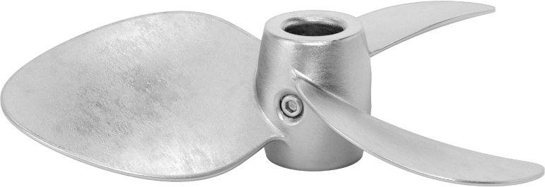 Paslanmaz Çelik Karıştırıcı Pervanesi, Sol El, 3/4" Mil Çapı için, 8" Çap, 8" Adım