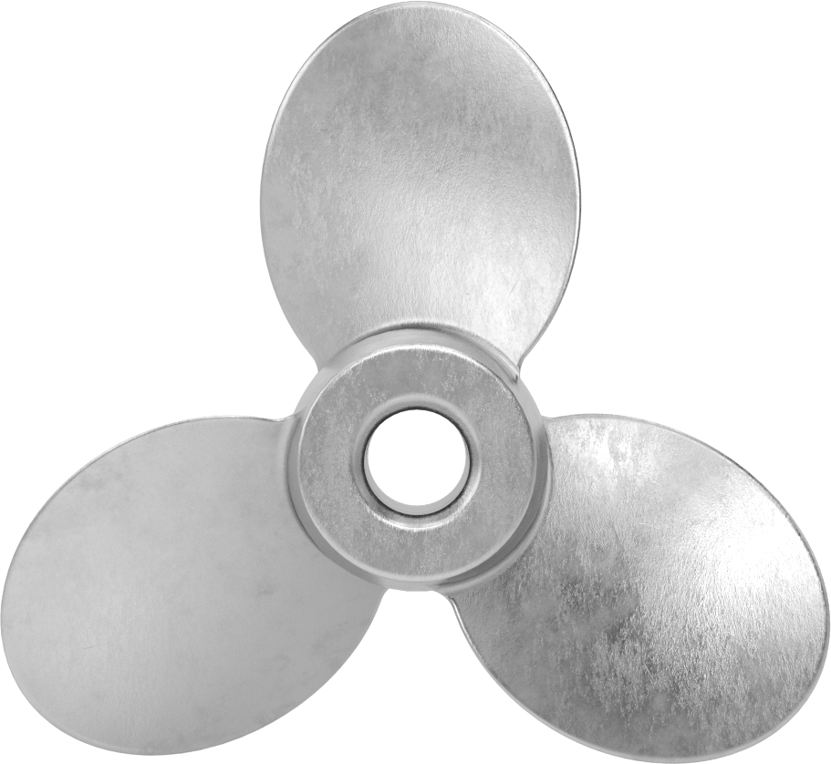 Paslanmaz Çelik Karıştırıcı Pervanesi, Sol El, 1/2" Mil Çapı için, 4-1/2" Çap, 4-1/2" Aralığı