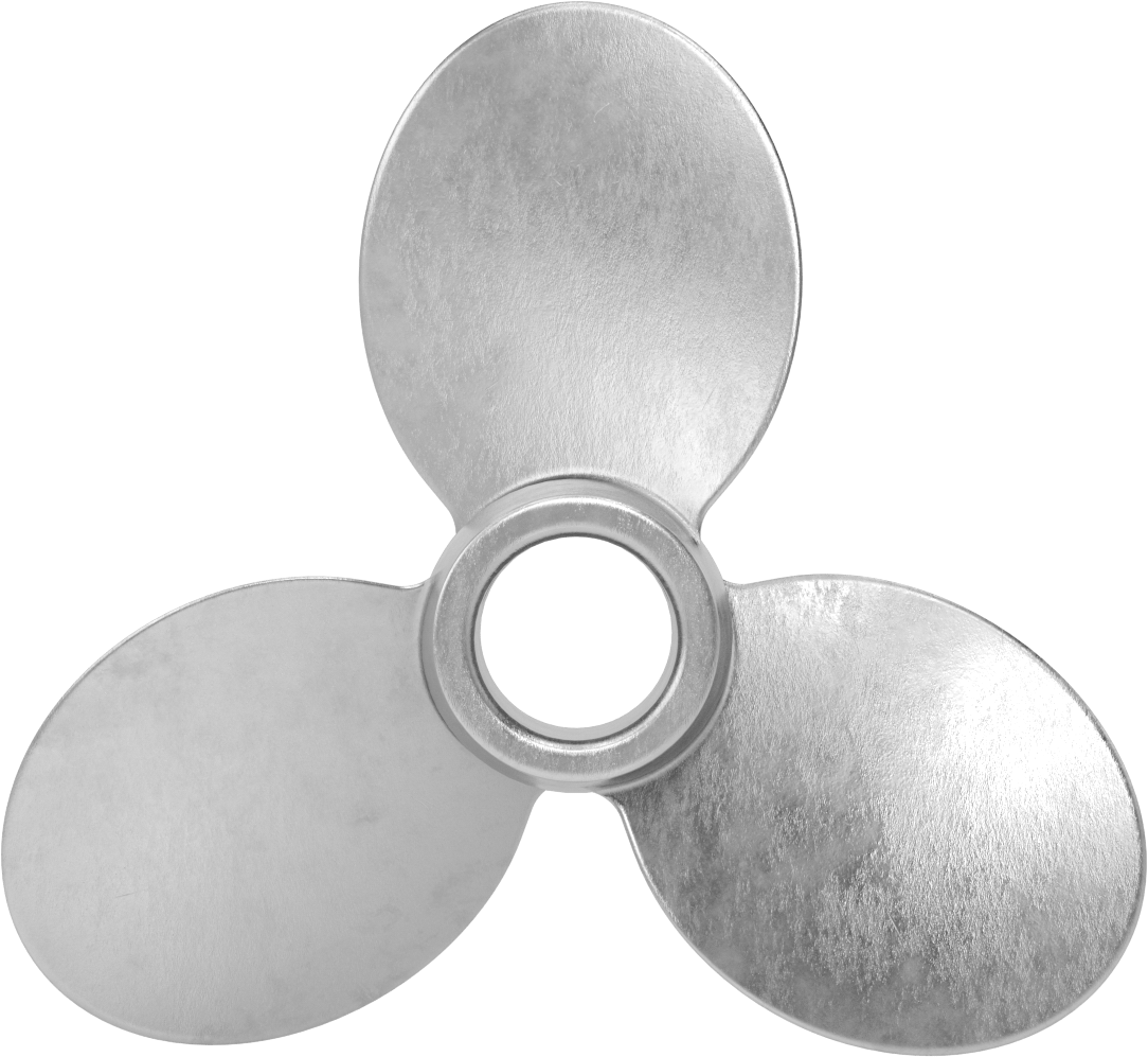 Paslanmaz Çelik Karıştırıcı Pervanesi, Sol El, 1-1/4" Mil Çapı için, 8" Çap, 8" Adım