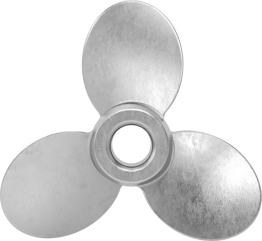 Paslanmaz Çelik Karıştırıcı Pervanesi, Sol El, 5/8" Mil Çapı için, 4-1/2" Çap, 4-1/2" Aralığı