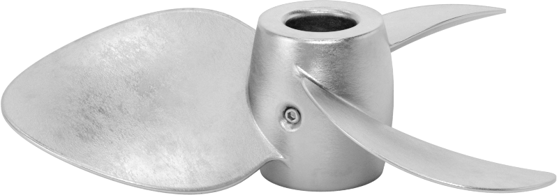 Paslanmaz Çelik Karıştırıcı Pervanesi, Sol El, 1" Mil Çapı için, 9" Çap, 9" Adım