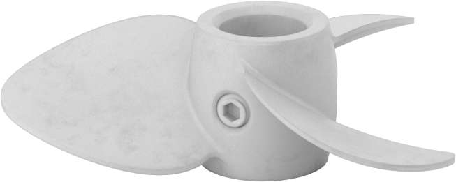 Paslanmaz Çelik Karıştırıcı Pervanesi, Sol El, 3/4" Mil Çapı için, 4-1/2" Çap, 4-1/2" Aralığı