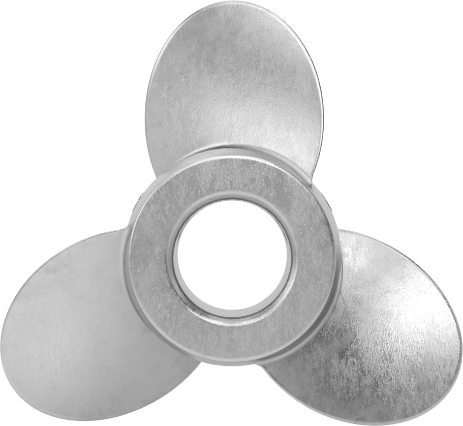 Paslanmaz Çelik Karıştırıcı Pervanesi, Sol El, 1" Mil Çapı için, 4-1/2" Çap, 4-1/2" Aralığı