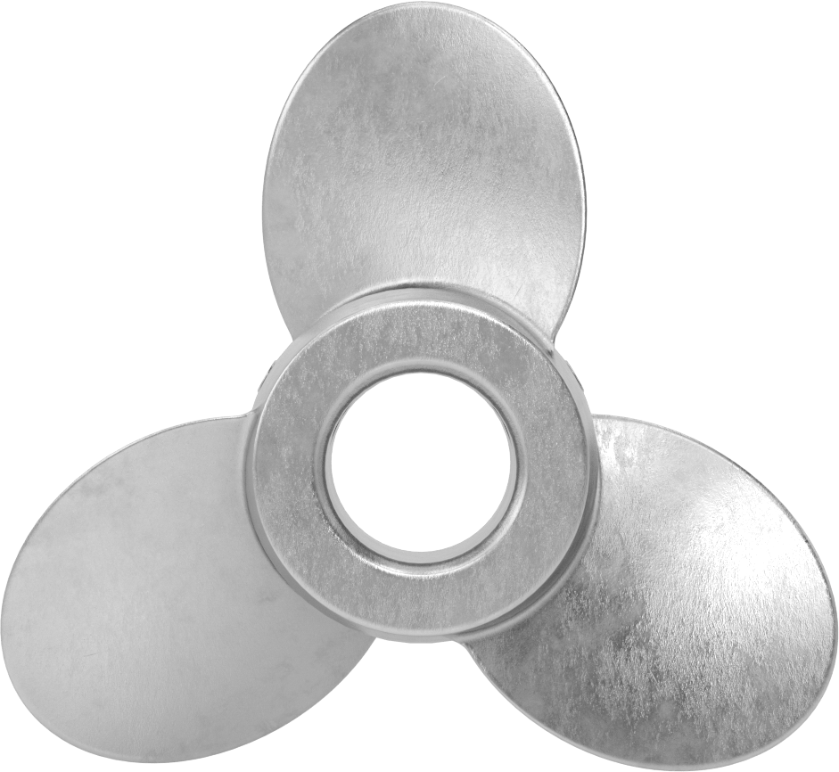 Paslanmaz Çelik Karıştırıcı Pervanesi, Sol El, 1" Mil Çapı için, 5" Çap, 5" Aralığı