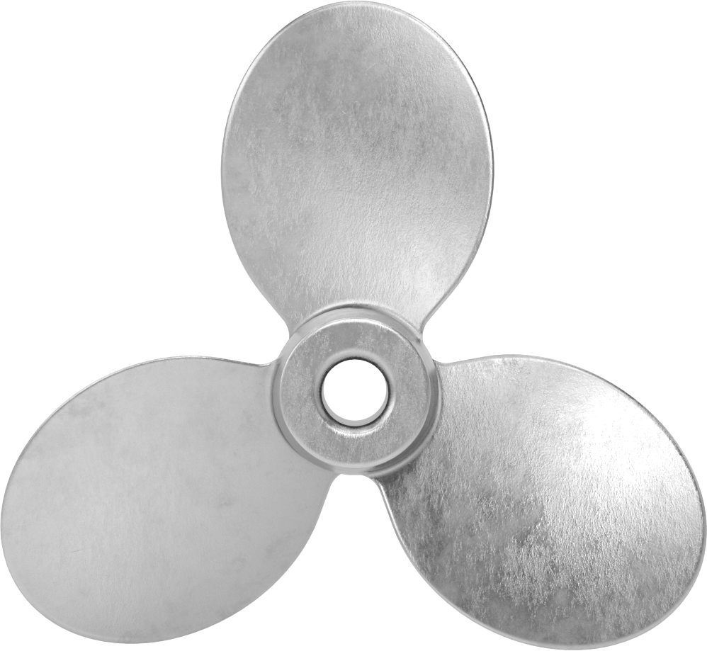 Paslanmaz Çelik Karıştırıcı Pervanesi, Sol El, 1/2" Mil Çapı için, 6" Çap, 6" Aralığı