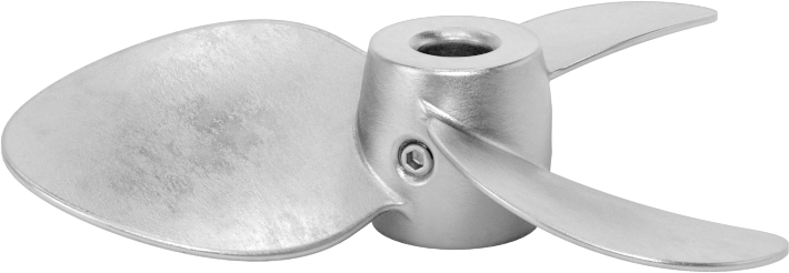 Paslanmaz Çelik Karıştırıcı Pervanesi, Sol El, 1/2" Mil Çapı için, 6" Çap, 6" Aralığı