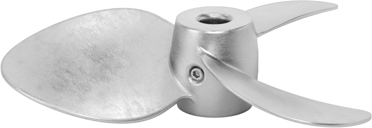 Paslanmaz Çelik Karıştırıcı Pervanesi, Sol El, 1/2" Mil Çapı için, 7" Çap, 7" Adım