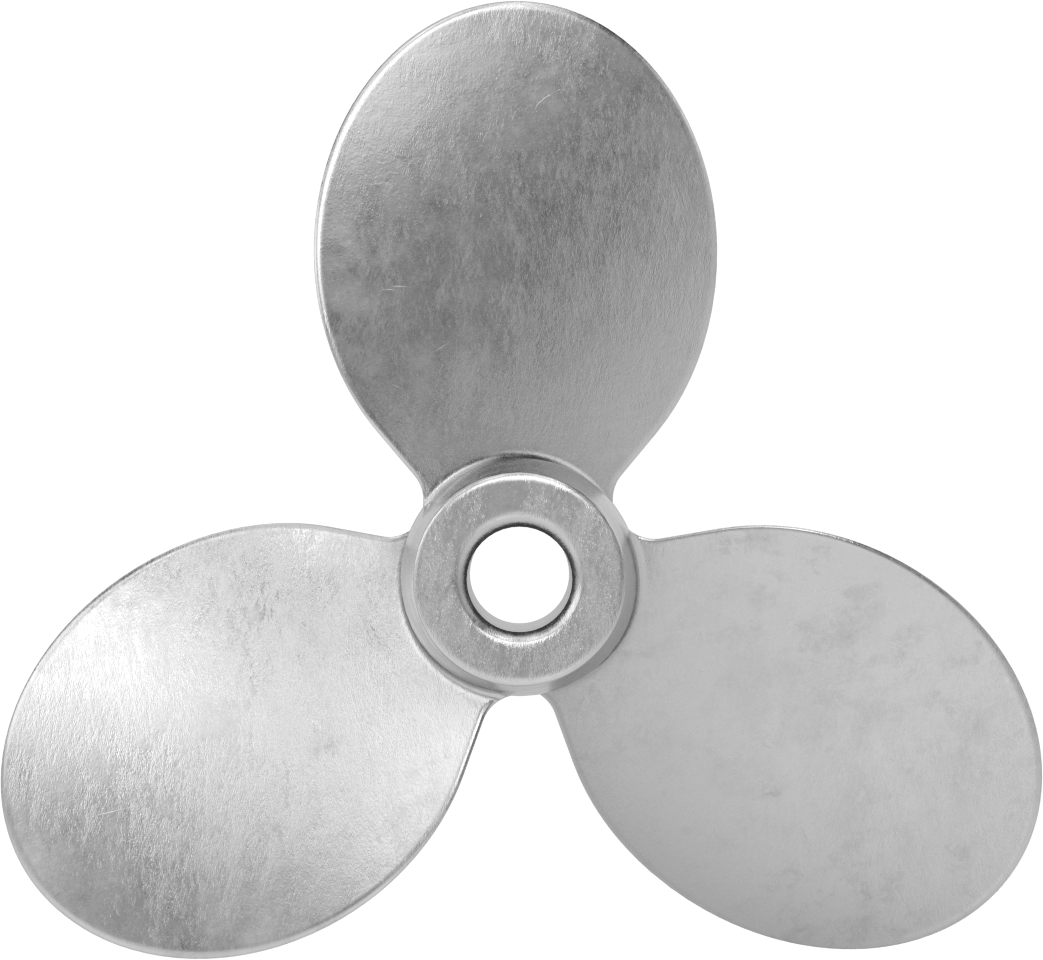 Paslanmaz Çelik Karıştırıcı Pervanesi, Sağ El, 5/8" Mil Çapı için, 7" Çap, 7" Adım