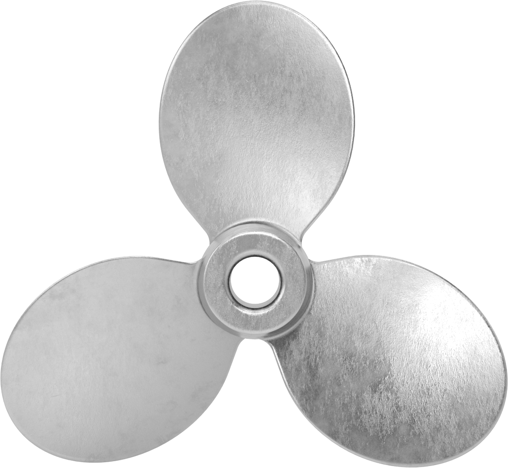 Paslanmaz Çelik Karıştırıcı Pervanesi, Sol El, 5/8" Mil Çapı için, 7" Çap, 7" Adım