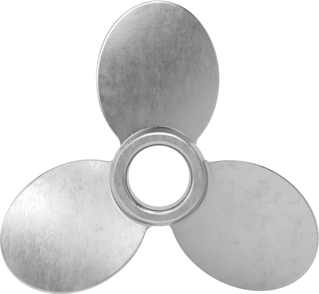 Paslanmaz Çelik Karıştırıcı Pervanesi, Sağ El, 1-1/4" Mil Çapı için, 7" Çap, 7" Adım