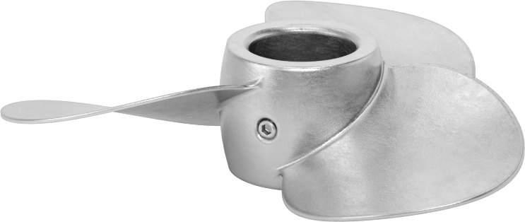 Paslanmaz Çelik Karıştırıcı Pervanesi, Sağ El, 1-1/4" Mil Çapı için, 7" Çap, 7" Adım