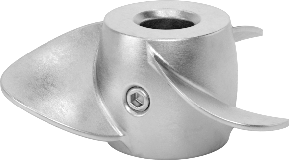 Paslanmaz Çelik Karıştırıcı Pervanesi, Sol El, 1/2" Mil Çapı için, 3" Çap, 3" Adım