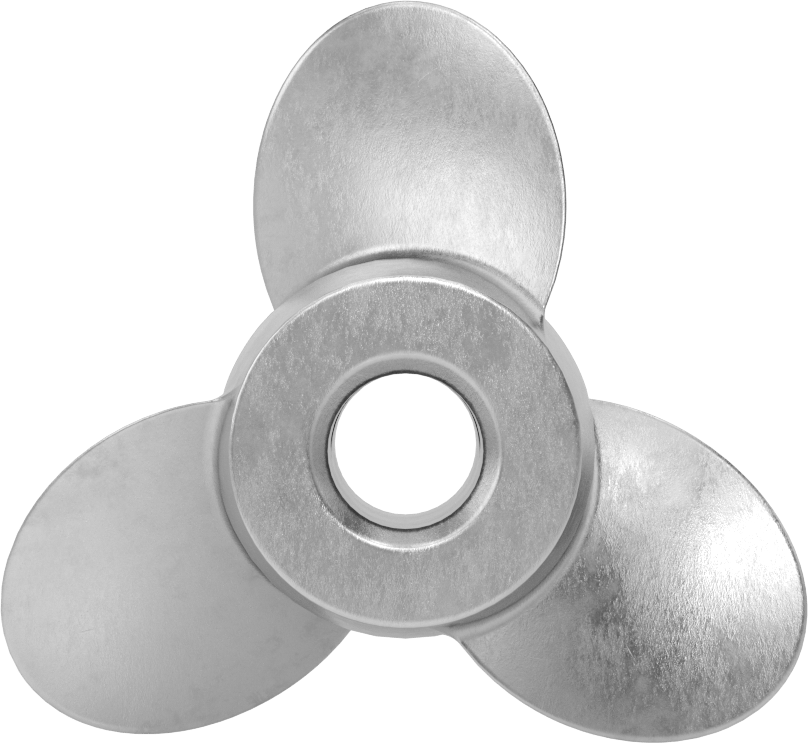 Paslanmaz Çelik Karıştırıcı Pervanesi, Sol El, 1/2" Mil Çapı için, 3" Çap, 3" Adım