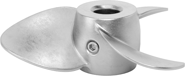Paslanmaz Çelik Karıştırıcı Pervanesi, Sol El, 1/2" Mil Çapı için, 4" Çap, 4 inç Adım