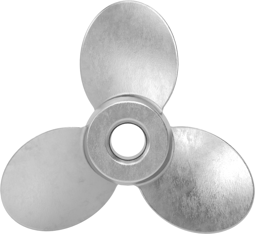 Paslanmaz Çelik Karıştırıcı Pervanesi, Sol El, 1/2" Mil Çapı için, 4" Çap, 4 inç Adım