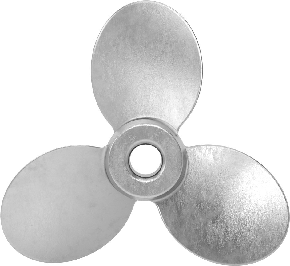 Paslanmaz Çelik Karıştırıcı Pervanesi, Sol El, 1/2" Mil Çapı için, 5" Çap, 5" Aralığı