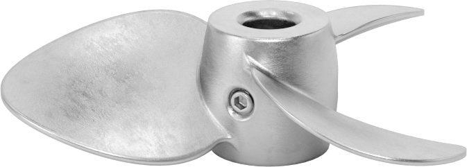 Paslanmaz Çelik Karıştırıcı Pervanesi, Sol El, 1/2" Mil Çapı için, 5" Çap, 5" Aralığı