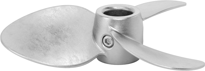 Paslanmaz Çelik Karıştırıcı Pervanesi, Sol El, 3/4" Mil Çapı için, 6" Çap, 6" Aralığı