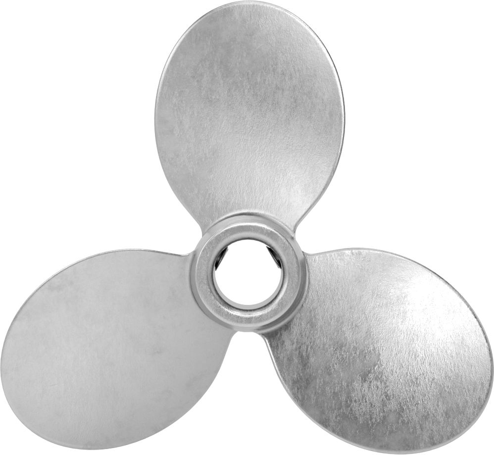 Paslanmaz Çelik Karıştırıcı Pervanesi, Sol El, 3/4" Mil Çapı için, 6" Çap, 6" Aralığı