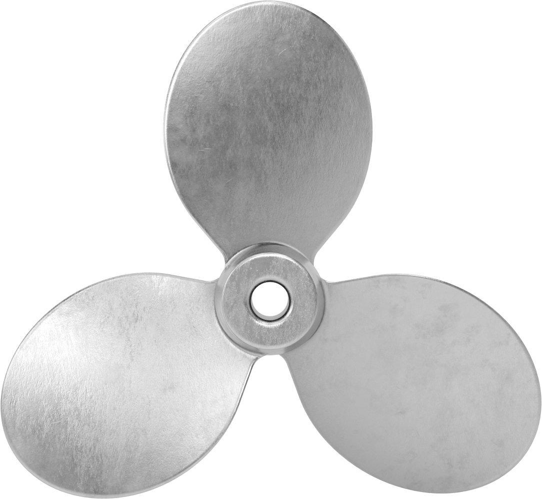Paslanmaz Çelik Karıştırıcı Pervanesi, Sağ El, 1/2" Mil Çapı için, 8" Çap, 8" Adım