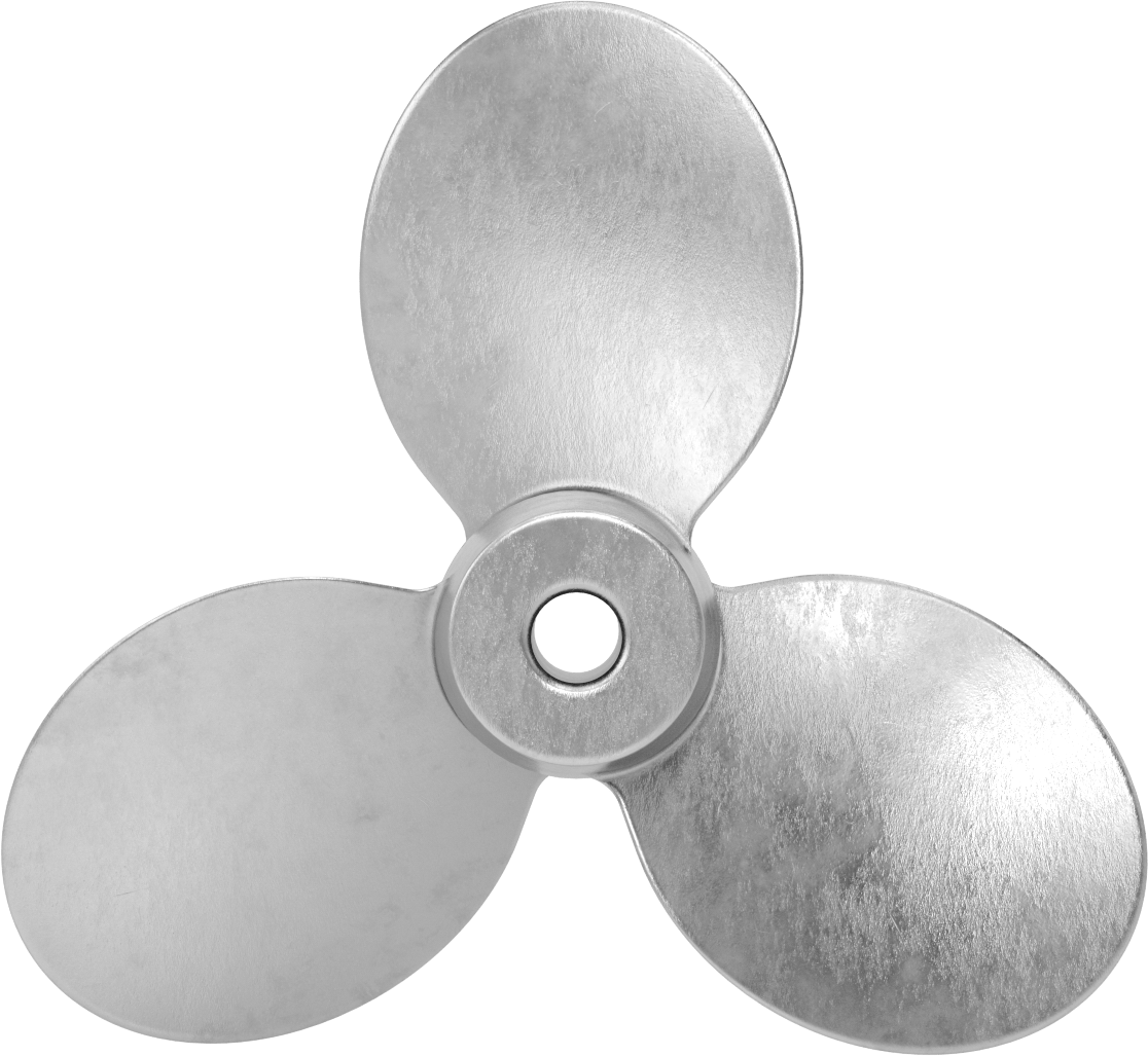 Paslanmaz Çelik Karıştırıcı Pervanesi, Sol El, 5/8" Mil Çapı için, 9" Çap, 9" Adım