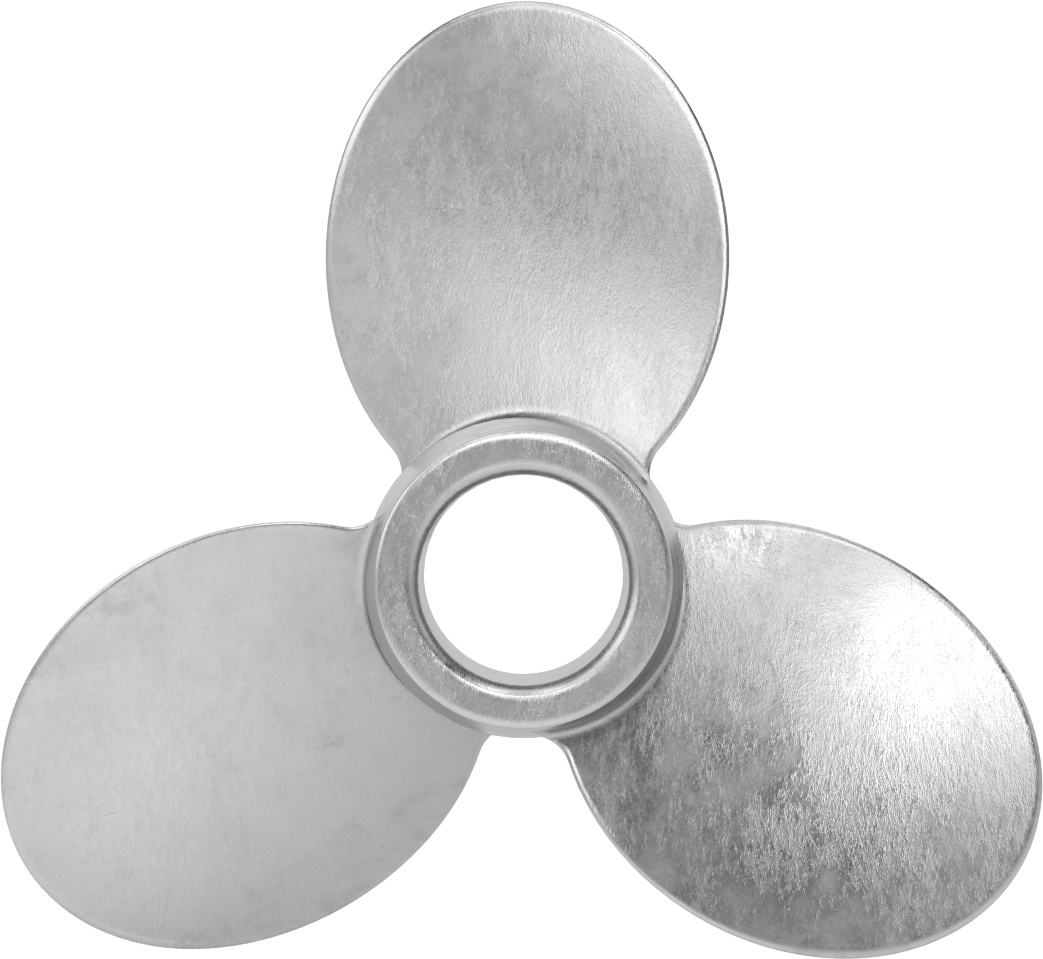 Paslanmaz Çelik Karıştırıcı Pervanesi, Sol El, 1-1/4" Mil Çapı için, 7" Çap, 7" Adım