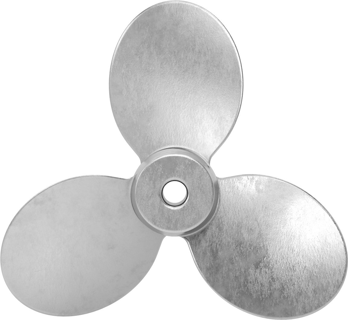 Paslanmaz Çelik Karıştırıcı Pervanesi, Sol El, 5/8" Mil Çapı için, 10" Çap, 10" Aralığı