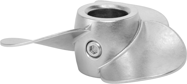 Paslanmaz Çelik Karıştırıcı Pervanesi, Sağ El, 3/4" Mil Çapı için, 4" Çap, 4 inç Adım