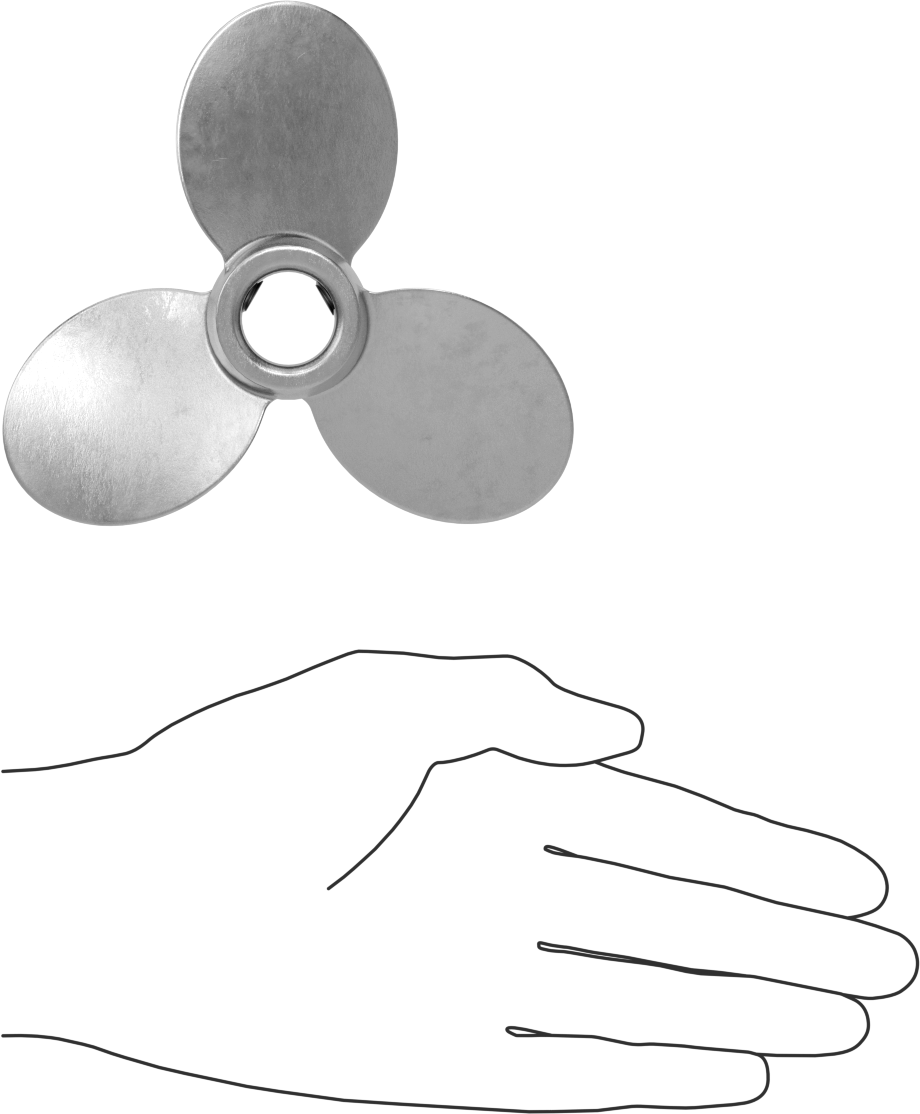 Paslanmaz Çelik Karıştırıcı Pervanesi, Sağ El, 3/4" Mil Çapı için, 5" Çap, 5" Aralığı