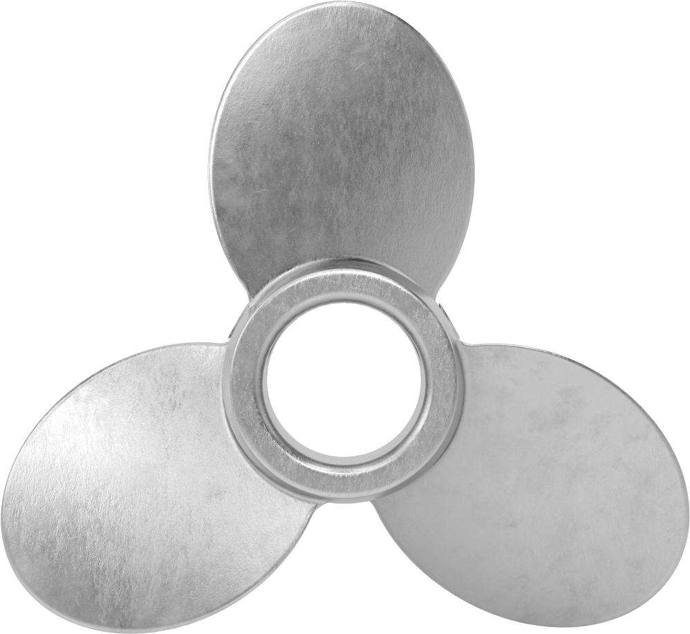 Paslanmaz Çelik Karıştırıcı Pervanesi, Sağ El, 1-1/4" Mil Çapı için, 6" Çap, 6" Aralığı