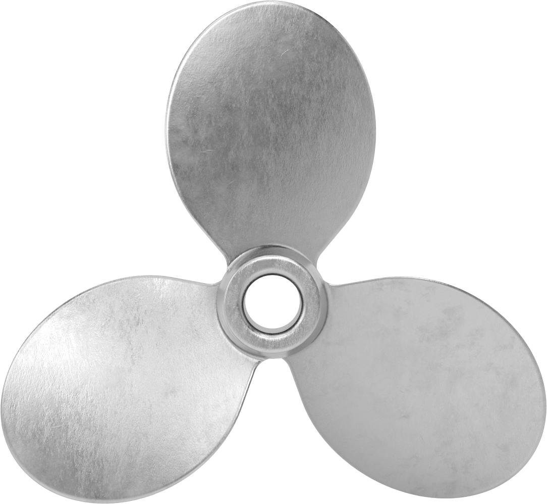 Paslanmaz Çelik Karıştırıcı Pervanesi, Sağ El, 3/4" Mil Çapı için, 8" Çap, 8" Adım