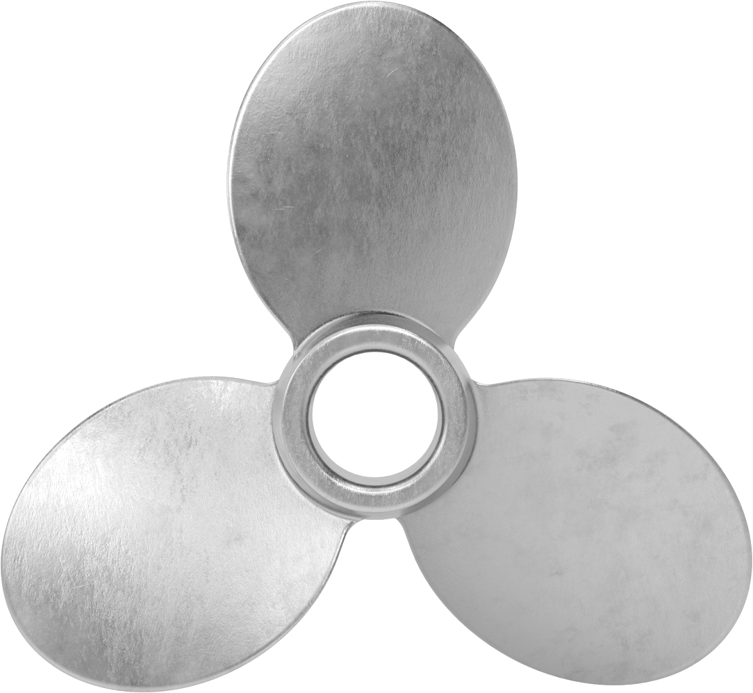 Paslanmaz Çelik Karıştırıcı Pervanesi, Sağ El, 1-1/4" Mil Çapı için, 8" Çap, 8" Adım