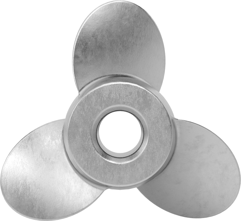 Paslanmaz Çelik Karıştırıcı Pervanesi, Sağ El, 1/2" Mil Çapı için, 3" Çap, 3" Adım