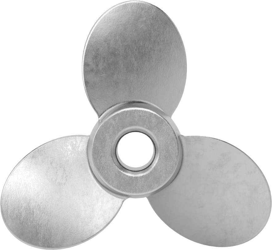 Paslanmaz Çelik Karıştırıcı Pervanesi, Sağ El, 1/2" Mil Çapı için, 4" Çap, 4 inç Adım