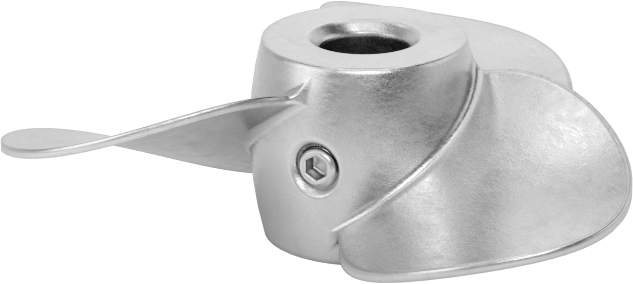 Paslanmaz Çelik Karıştırıcı Pervanesi, Sağ El, 1/2" Mil Çapı için, 4" Çap, 4 inç Adım