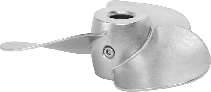Paslanmaz Çelik Karıştırıcı Pervanesi, Sağ El, 1/2" Mil Çapı için, 5" Çap, 5" Aralığı