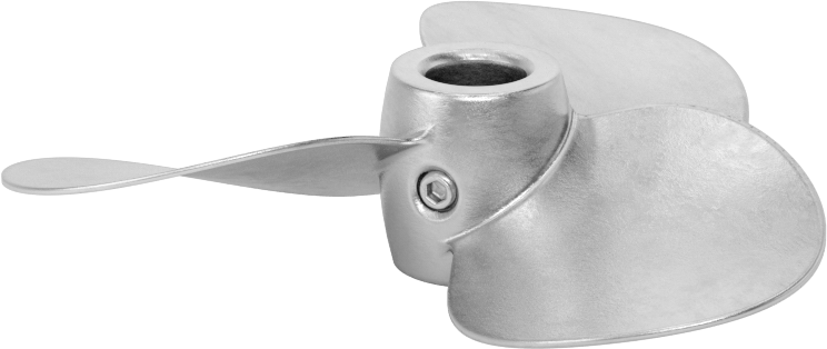 Paslanmaz Çelik Karıştırıcı Pervanesi, Sağ El, 3/4" Mil Çapı için, 7" Çap, 7" Adım