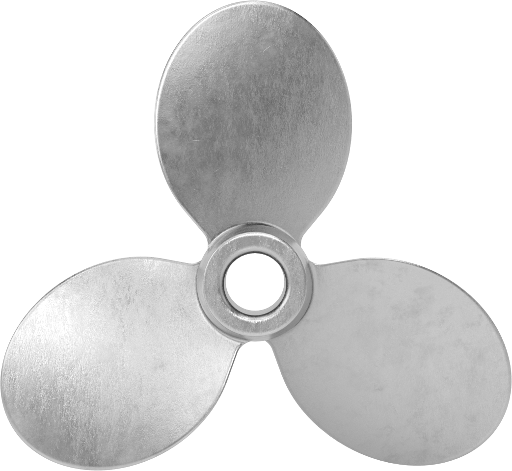 Paslanmaz Çelik Karıştırıcı Pervanesi, Sağ El, 3/4" Mil Çapı için, 7" Çap, 7" Adım